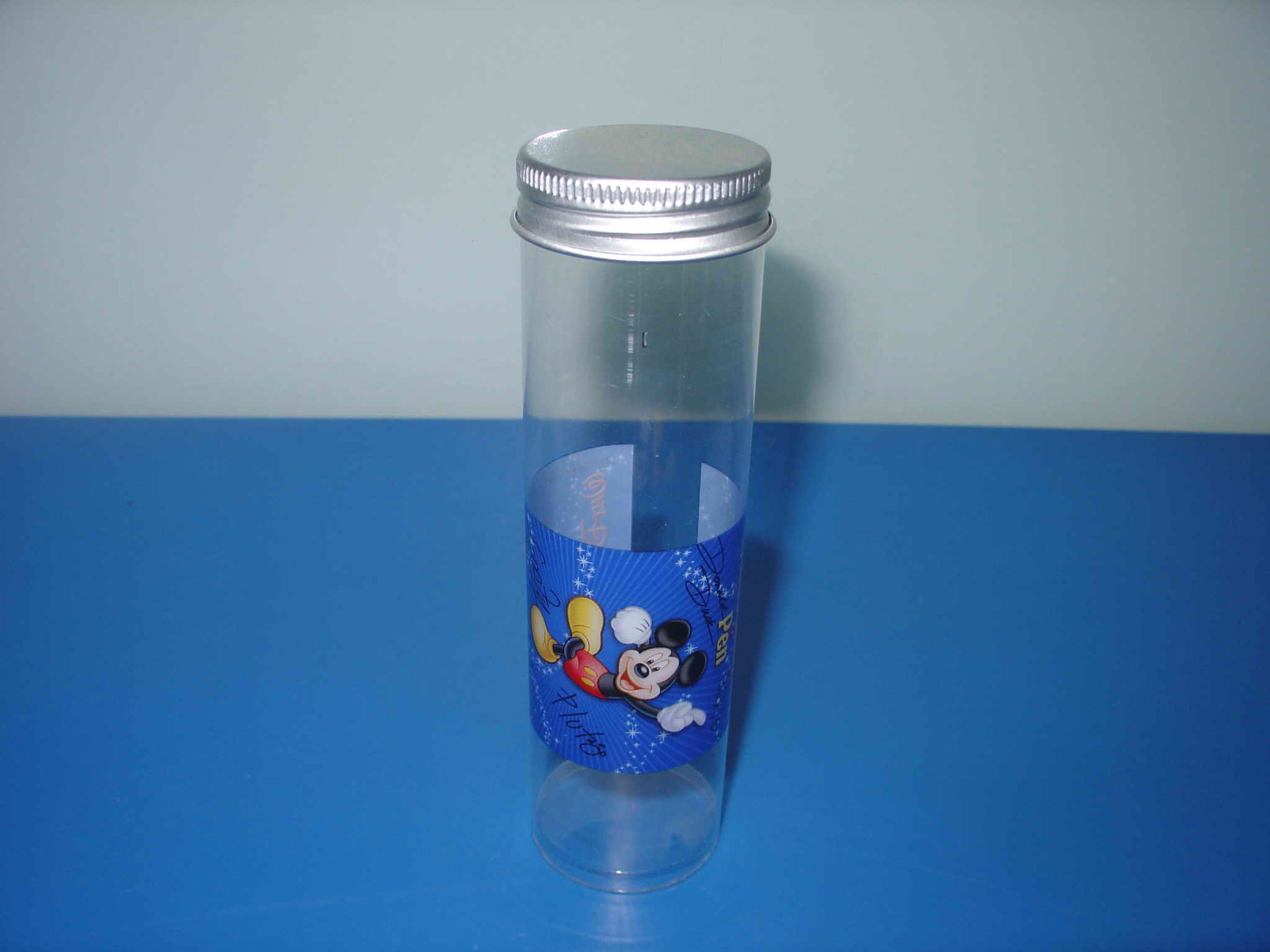 Plastic Tubes, Clear PET Tubes with Silver Metal Screw Caps square